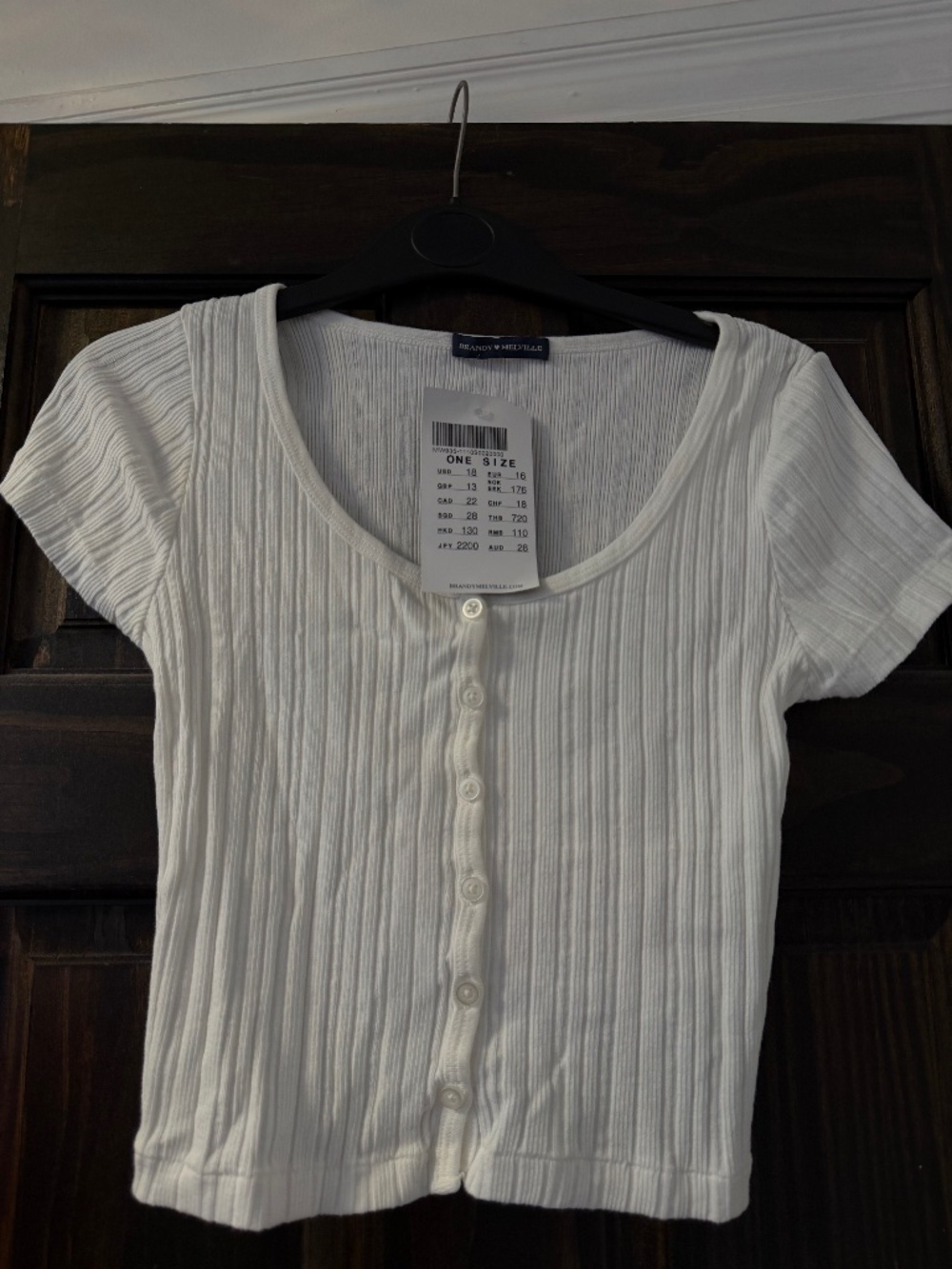 Brandy Melville new white ribbed top